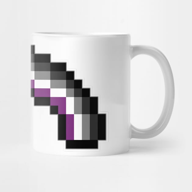 Pixel Rainbow Design in Asexual Pride Flag Colors by LiveLoudGraphics